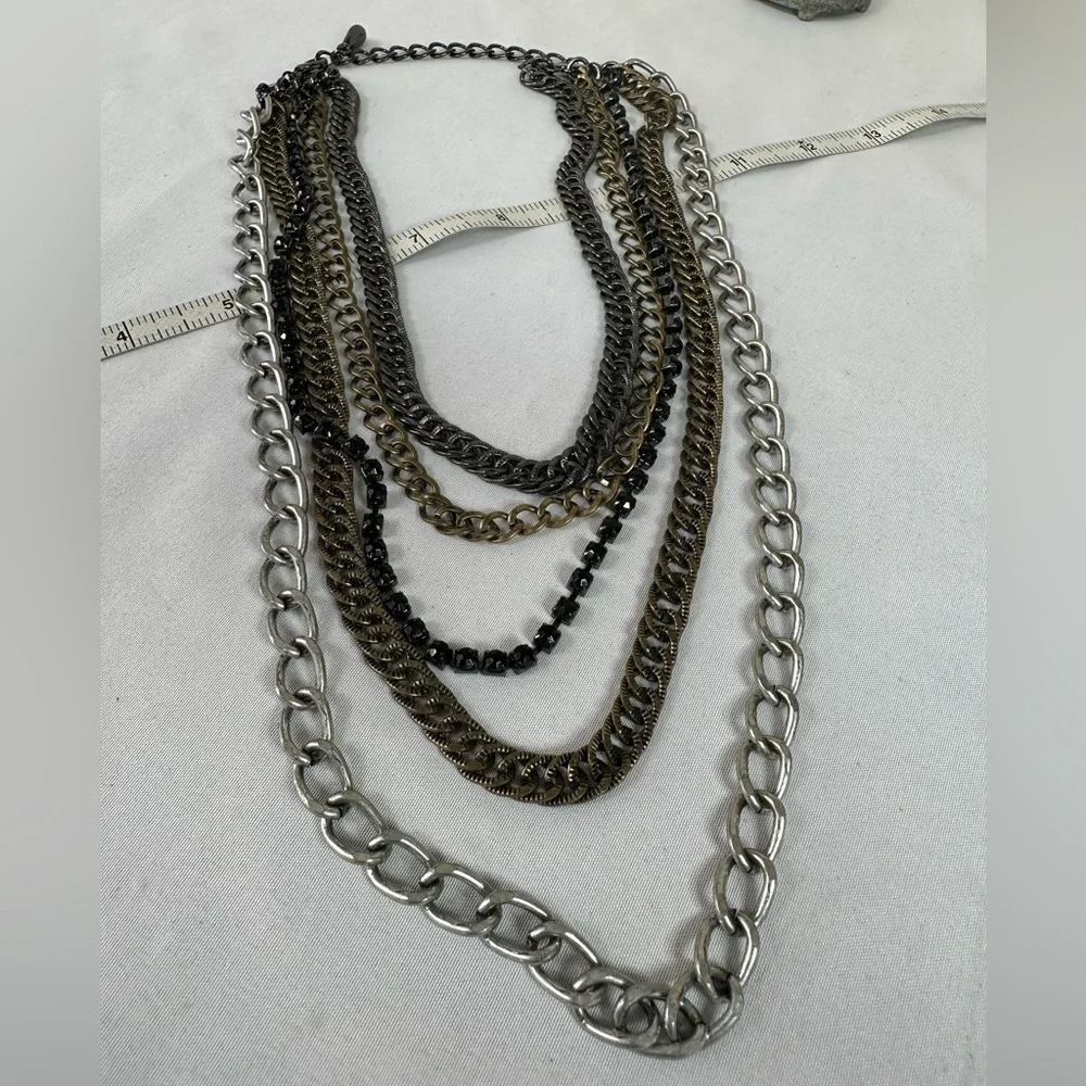 Gorgeous industrial vibe multi chain necklace